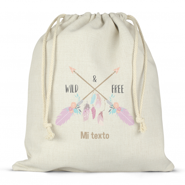 Mochila saco de cuerdas personalizable para la fiambrera - bento - fiambrera con diseño de Wild & Free