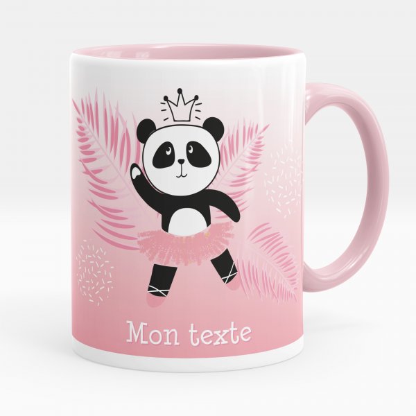 Taza personalizada para niños con diseño de bailarina osito de color rosa